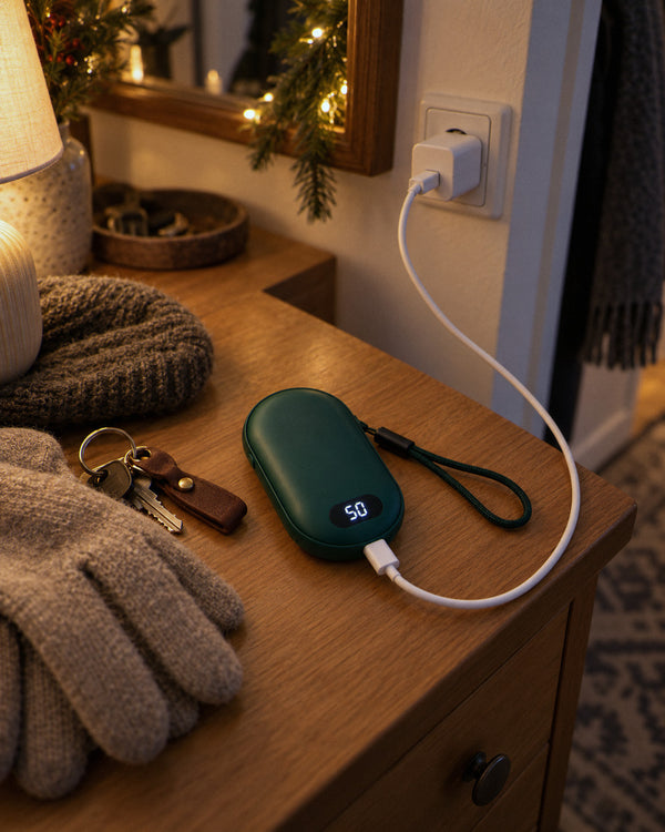 Akku-Handwärmer: Laden per USB-C-Kabel