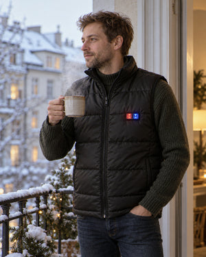 Winterherz morgens auf dem Balkon