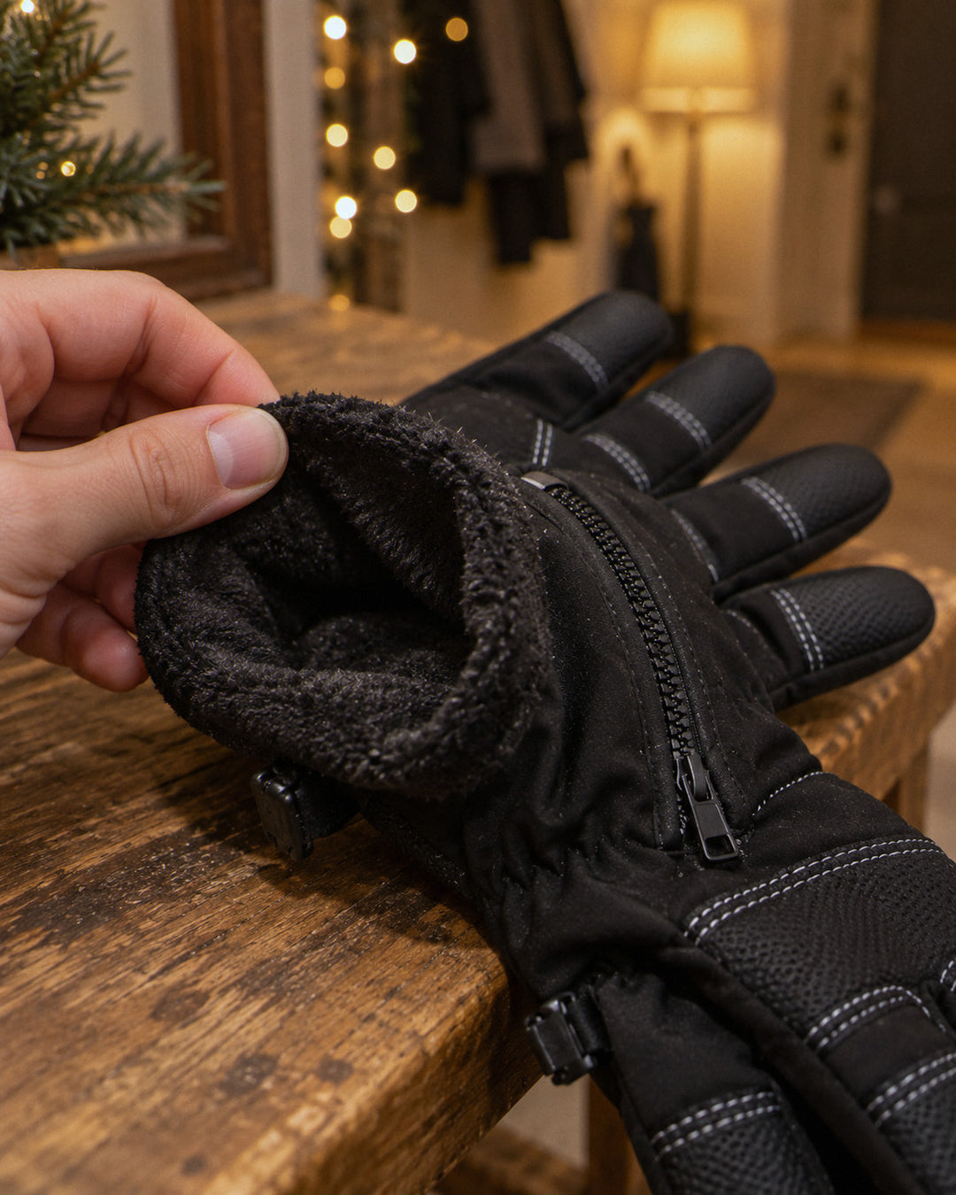 Touchscreen-Winterhandschuhe: Fleece-Futter innen