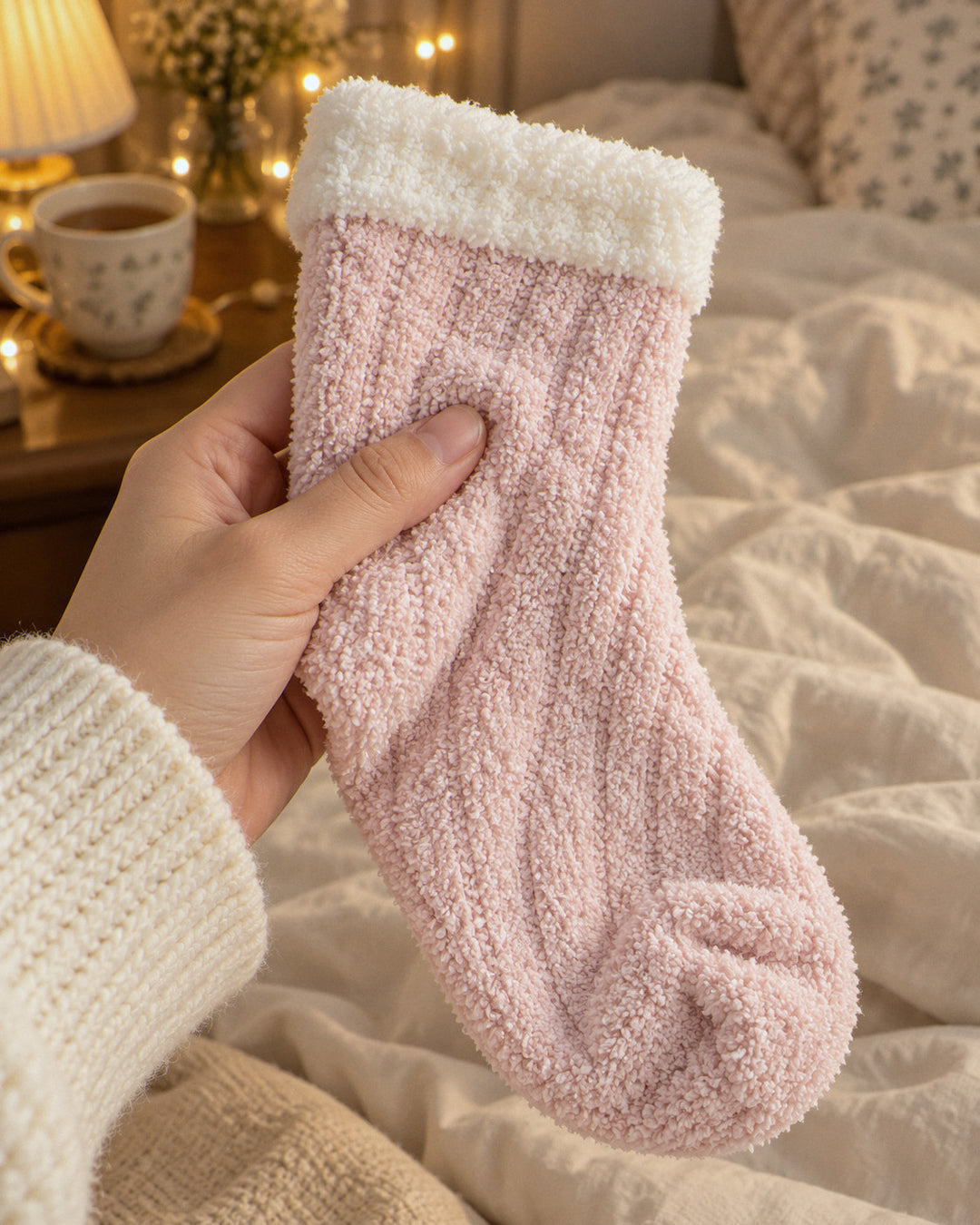 Kuschelsocken, 5 Paar: Nahaufnahme des flauschigen Materials