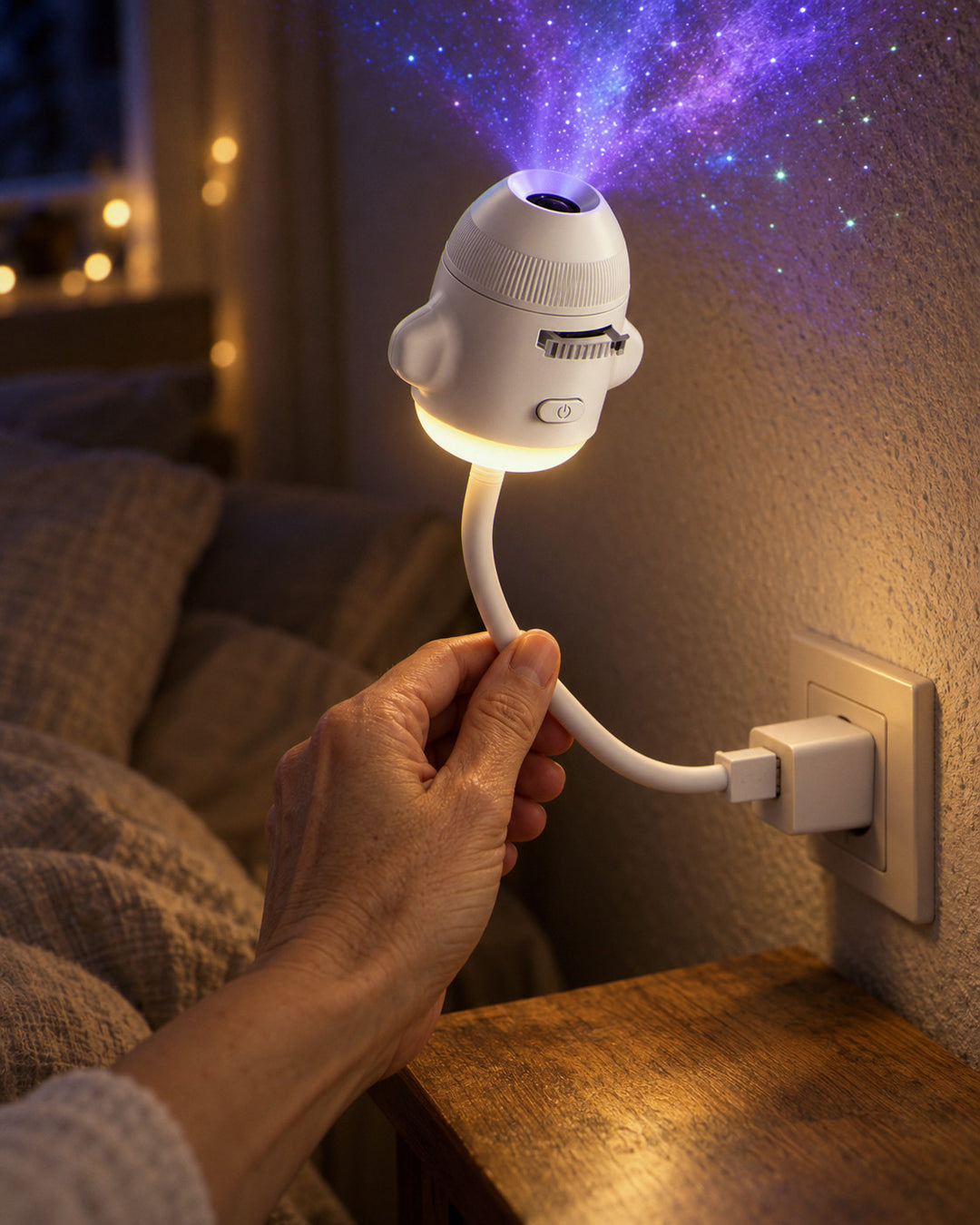 Sternenhimmel-Projektor: Schwanenhals mit USB-Stecker