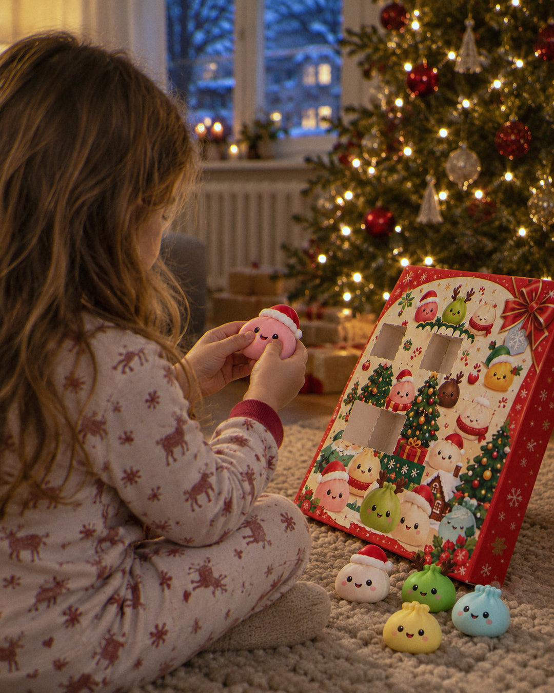 Knautschadvent: Knautschfigur am Weihnachtsmorgen