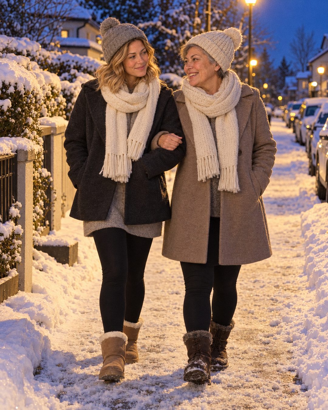 Thermo-Leggings mit Fleece zu zweit am Abend